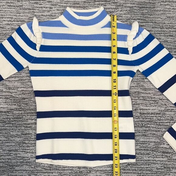 NEW Goop × Perfect Moment Striped Ruffle Sleeve Rainbow Wool Sweater XS - Picture 9 of 16